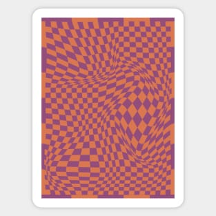 Checkerboard Pattern - Purple Orange Sticker